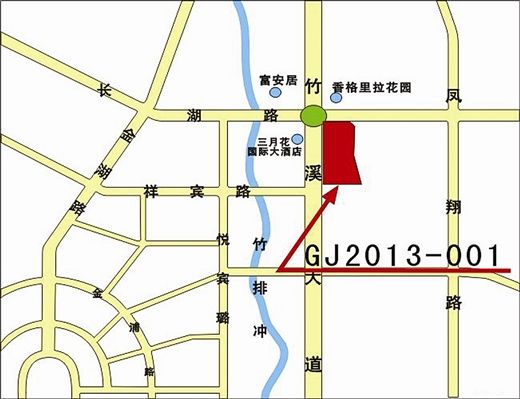 GJ2013-001号地块位置示意图。图片来自南宁市国土资源局网站