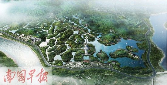 规划中湿地部分效果图。 南宁青秀山风景名胜旅游区管委会供图