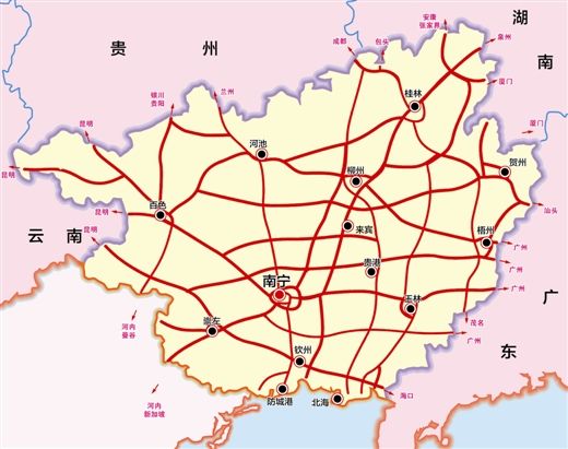 广西“县县通高速公路”实施效果示意图（2020年） 制图/喻 磊 侯慧斌